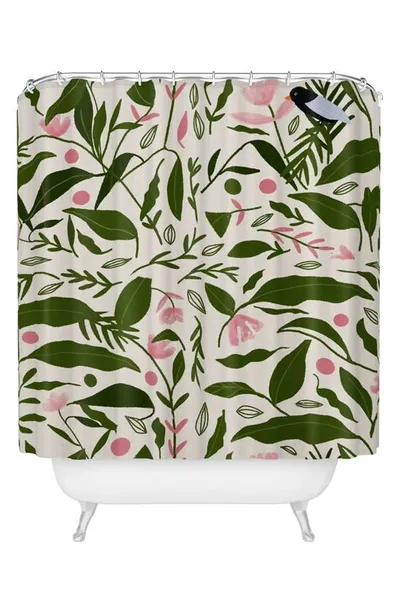 Deny Designs The Plant Lady Shower Curtain In Cream