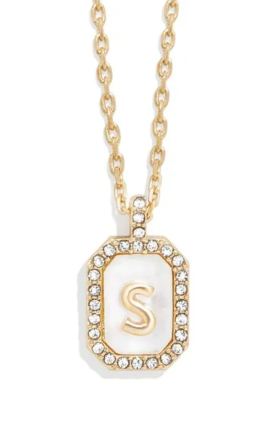 Baublebar Initial Pendant Necklace In White S