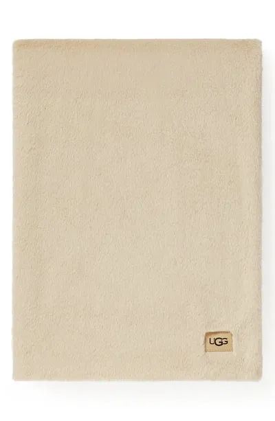 Ugg Marcella Faux Fur Throw Blanket In Lt Sand