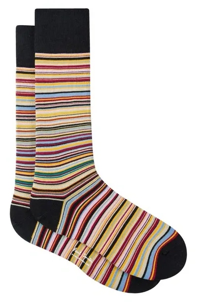 Paul Smith Rainbow Multistripe Socks In Blue