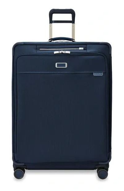 Briggs & Riley Baseline Extra Large Expandable Spinner Suitcase In Navy