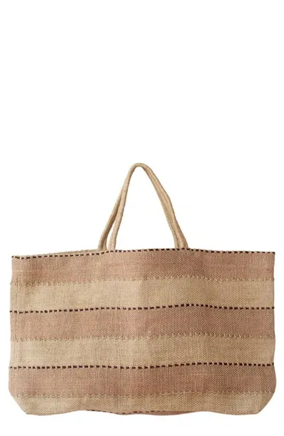 Will And Atlas Khari Wide Market Shopper Jute Tote In Spice