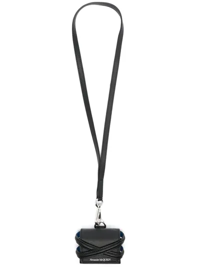 Alexander Mcqueen Logo Print Headphone Case In Black