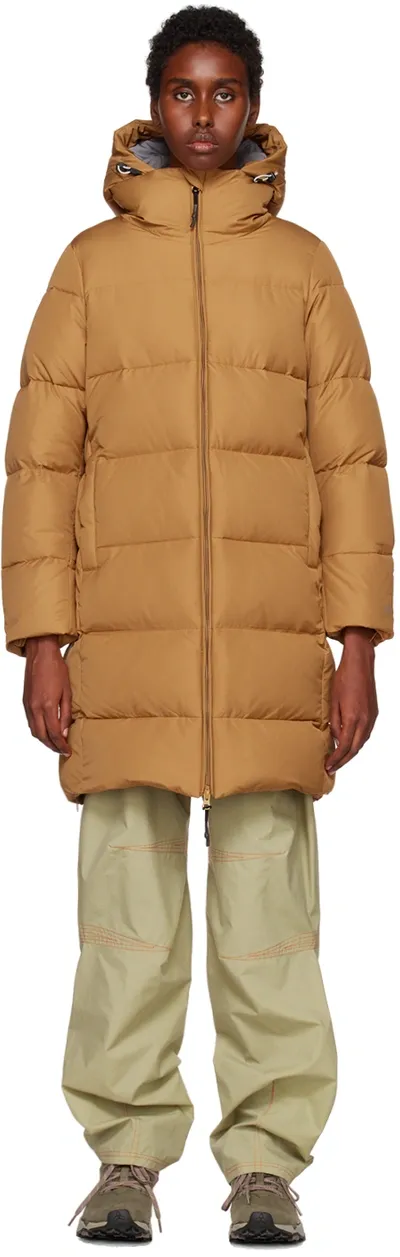 Otti Brown Long Cocoon Down Jacket In 21708276 Brown Sugar