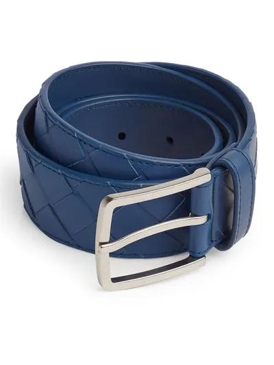 Bottega Veneta Braided Belt In Metallic