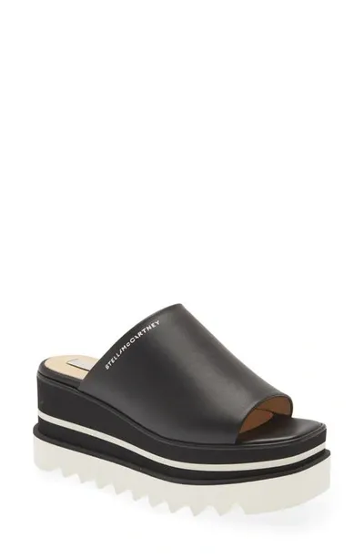 Stella Mccartney Sneak-elyse Platform Slide Sandal In Black