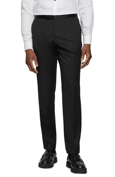 Hugo Boss Men's Tuxedo Trousers In Virgin Wool Serge In Black