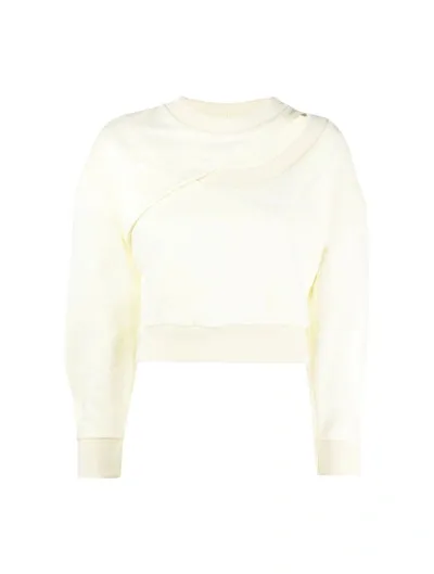 Alexander Mcqueen Logo-embroidered Cut-out Sweatshirt In White