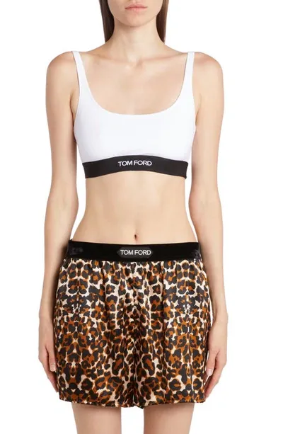 Tom Ford Logo-underband Bralette Top In White