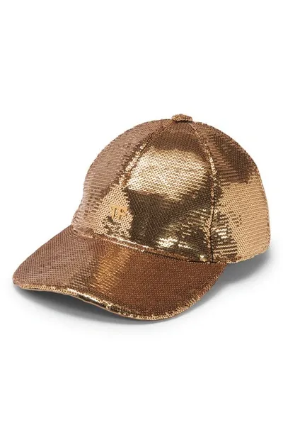 Tom Ford Tf Logo Sequin Baseball Cap In Gold