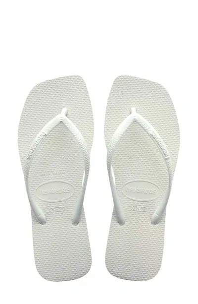 Havaianas High Light Wedge Flip Flops In White