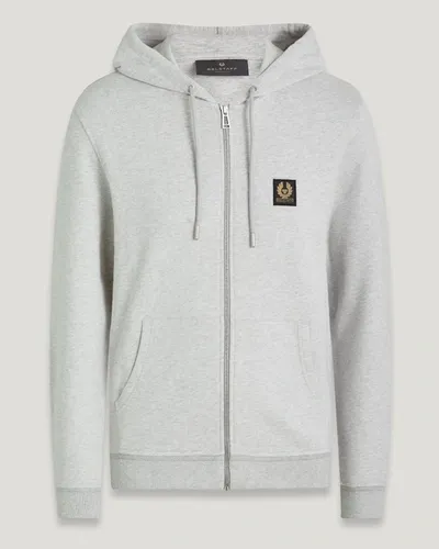 Belstaff Full Zip Hoodie In Old Silver Heather