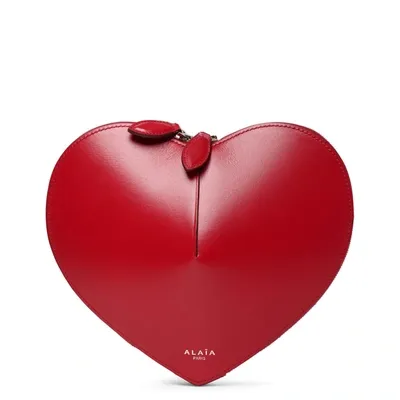 Alaïa Le Coeur Red Leather Crossbody Bag In 331 - Laque