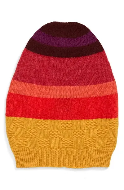 Wales Bonner Mixed Stitch Stripe Merino Wool & Mohair Blend Beanie In Multi