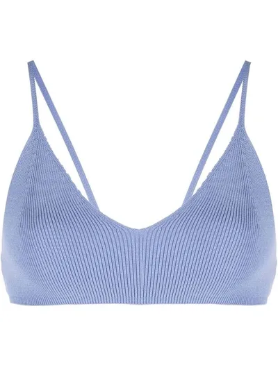 Low Classic Ribbed-knit Bra Top In Light Purple