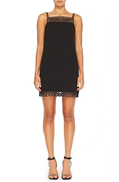 Jonathan Simkhai Marlie Crochet Ring Crepe Mini Dress In Black