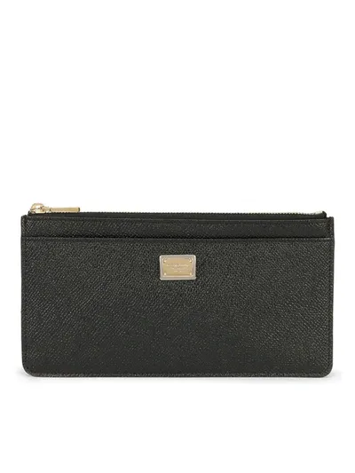 Dolce & Gabbana Zipped Card Holder In Black