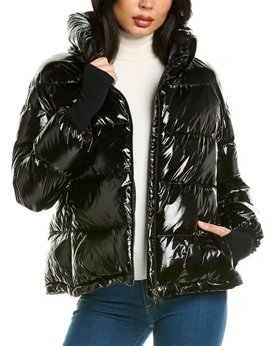 Herno Glossy Puffer Down Coat In Black