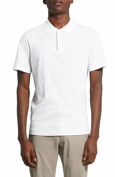 Theory Bron Cotton Polo Shirt In White