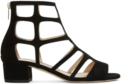 Jimmy Choo Ren 35mm Block-heel Suede Sandals In Black