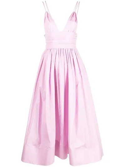 Philosophy Di Lorenzo Serafini Gathered Crepe Midi Dress In Pink