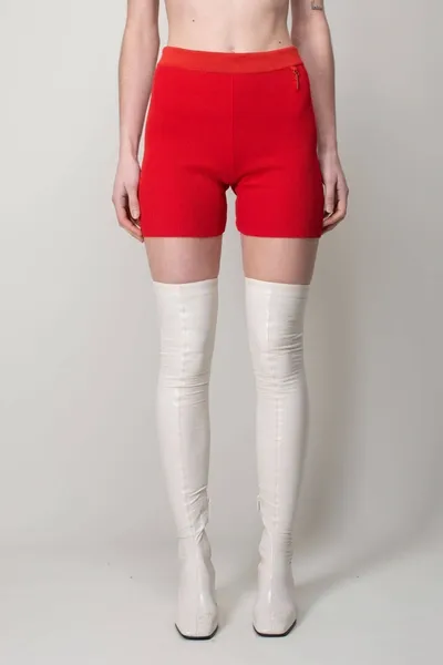 Jacquemus Le Short Pralu Ribbed-knit Shorts In Red