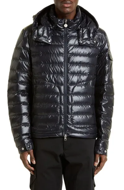 Moncler Lauros Recycled Polyester Down Jacket In Navy