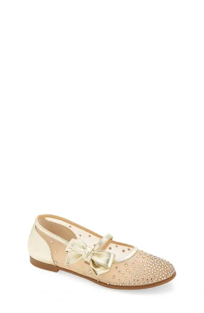 Christian Louboutin Melodie Strass Ballet Flats In Gold