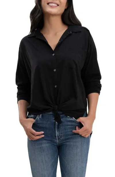 Splendid Paige Button-up Shirt In Black