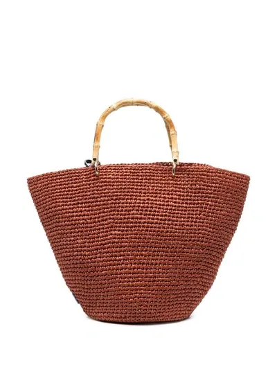 Chica Corolla Straw Handbag In Brown