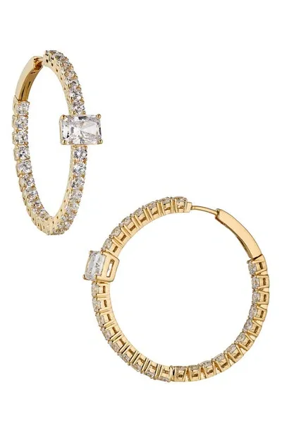 Nadri Invitation Only Cubic Zirconia Hoop Earrings In Gold