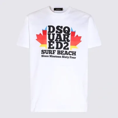 Dsquared2 Surf Beach Cotton Jersey T-shirt In White