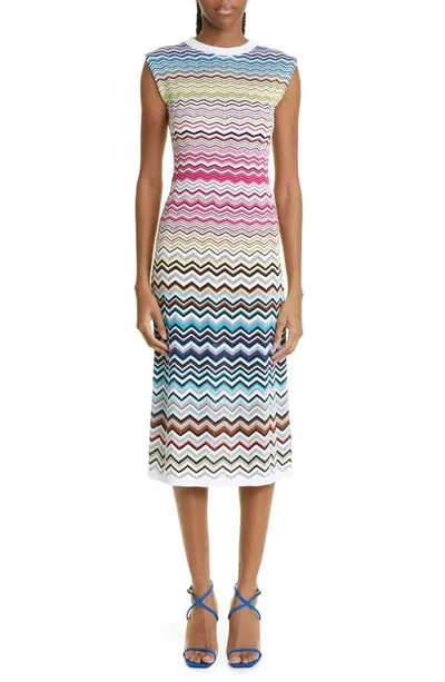 Missoni Zig-zag Pattern Print Midi Dress In Nocolor