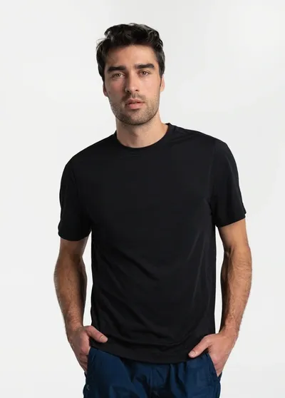 Lole Performance Wool Short Sleeve In Black Beauty