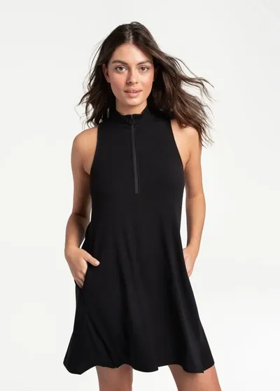 Lole Traverse Sleeveless Dress In Black Beauty