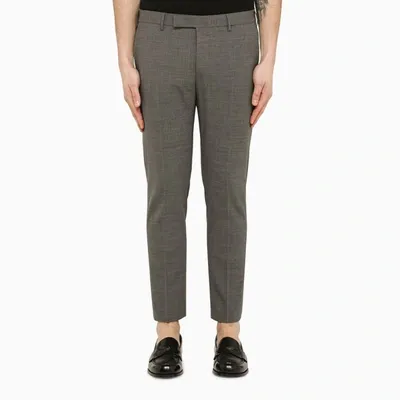 Pt Torino Grey Regular Trousers In Brown