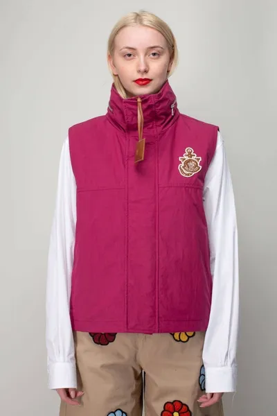 Moncler Genius Tryfan Nylon Vest With Logo Patch In Pink