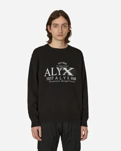 Alyx 1017  9sm Mens Black Graphic-print Relaxed-fit Cotton-jersey Jumper