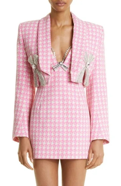 Area Embellished Checked Wool-blend Blazer