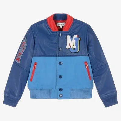 Marc Jacobs Kids' Applique-detail Bomber Jacket In Blue