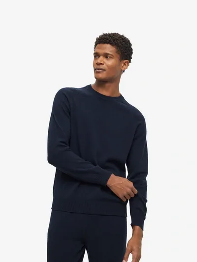 Derek Rose Men's Sweater Finley Cashmere Navy