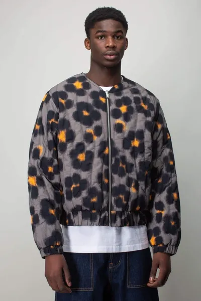 Kenzo Hana Leopard Reversible Bomber Jacket In Nero