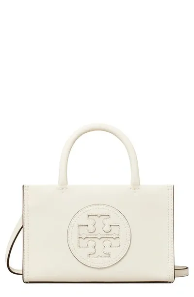 Tory Burch Mini Ella Faux Leather Tote In Warm White