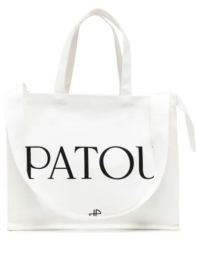 Patou Tote Logo Bags In Nude &amp; Neutrals