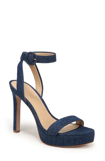 Veronica Beard Darcelle Womens Buckle Ankle Strap Heels In Mountain Blue