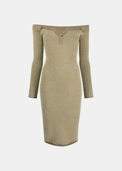 Jacquemus La Robe Pampero Off-shoulder Polo Dress In Green