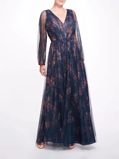 Marchesa Salerno Printed In Midnight