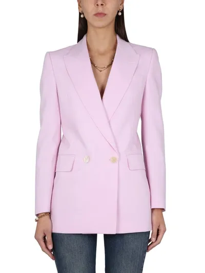 Alexander Mcqueen Double Breast Blazer Jacket In Pink