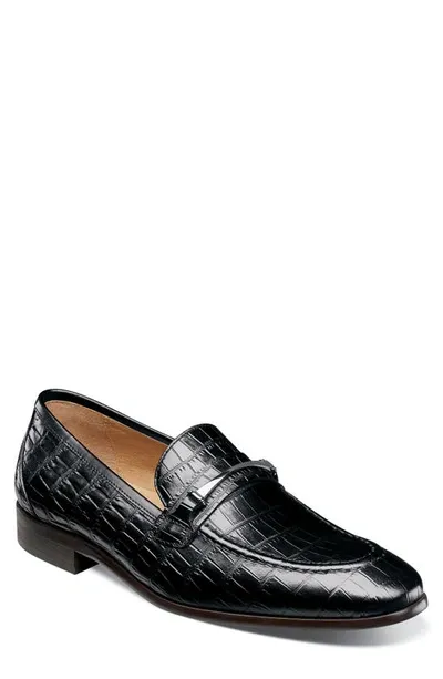 Stacy Adams Ferdinand Mens Leather Almond Toe Loafers In Black