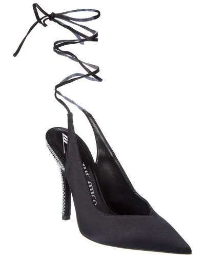 Attico Venus Satin Slingback Pump In Black